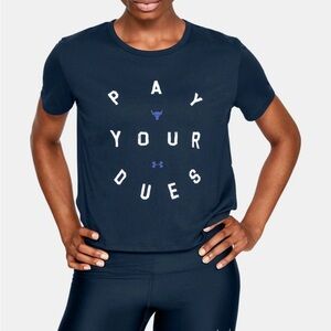 Under Armour Women’s Project Rock Navy T-Shirt Large